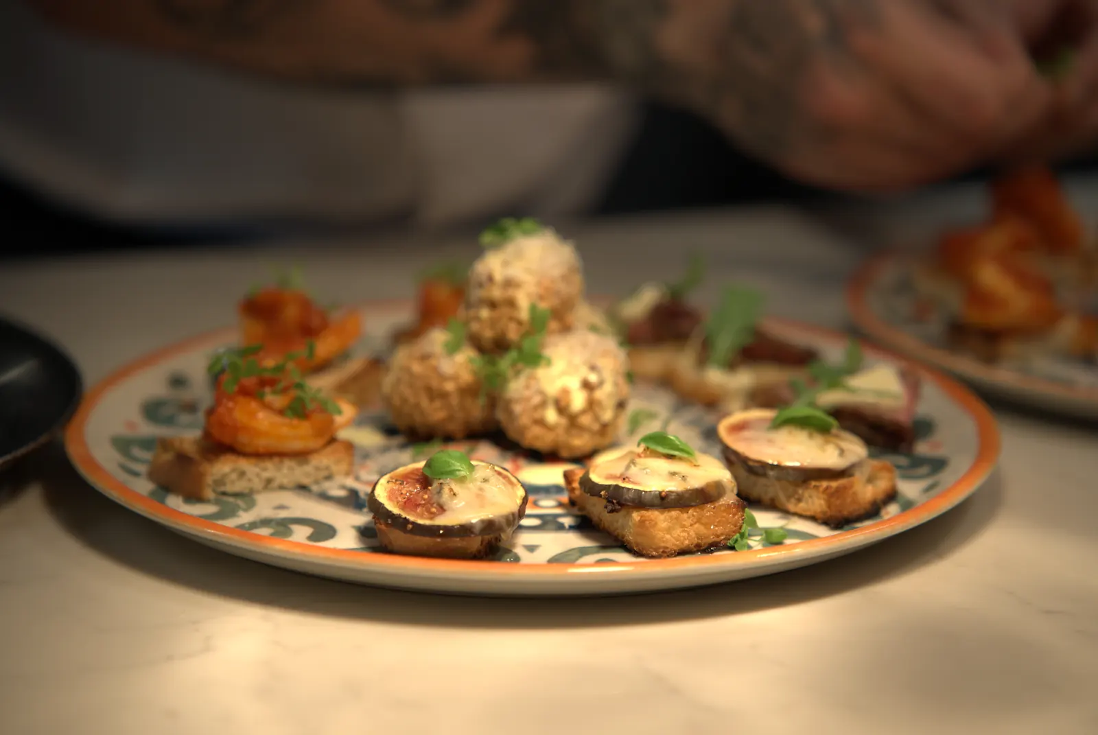 A platter of festive canapés at The Fire Station